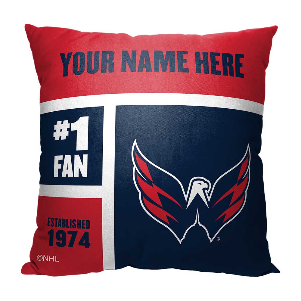 NHL Washington Capitals Colorblock Personalized Throw Pillow 18x18 Inches
