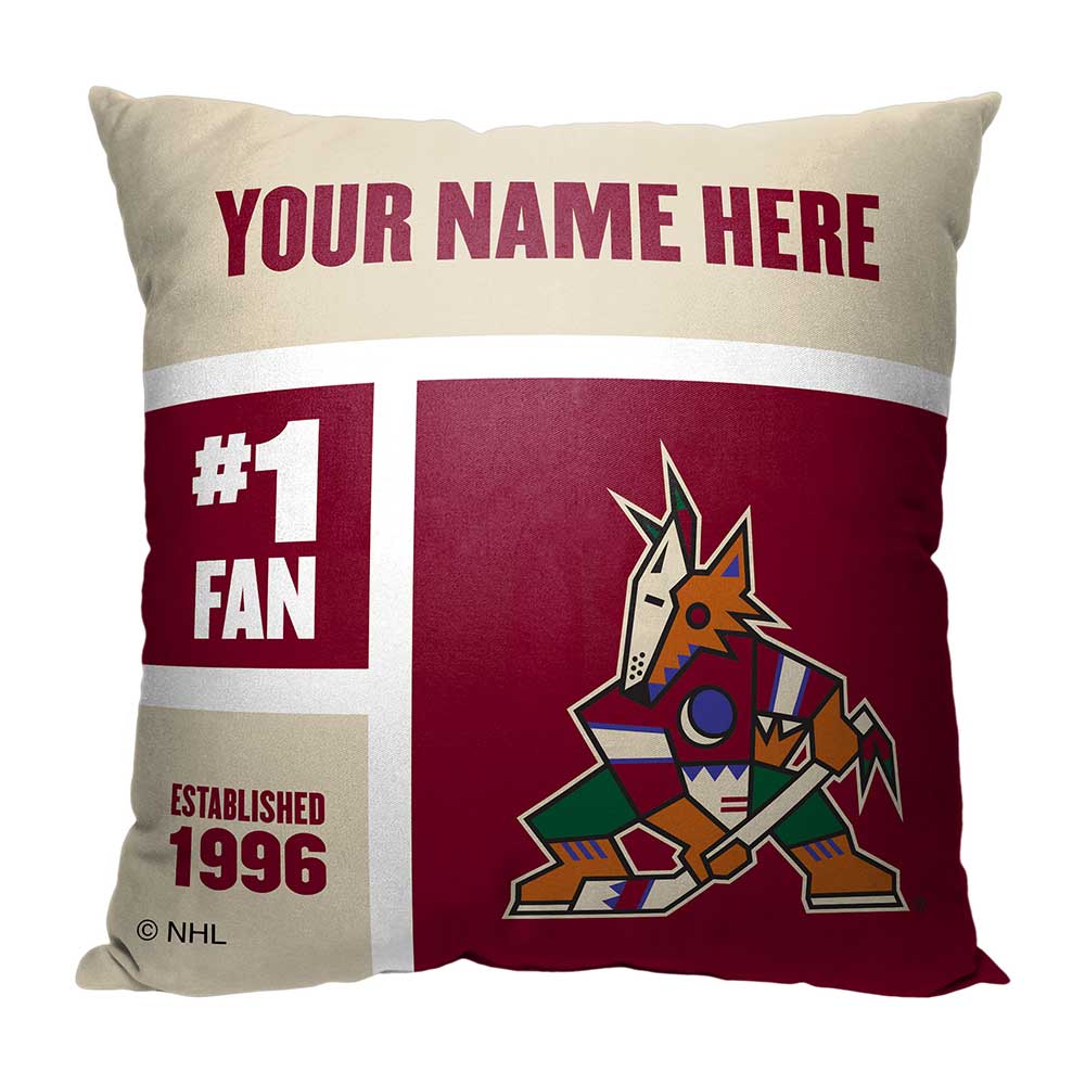 NHL Arizona Coyotes Colorblock Personalized Throw Pillow 18x18 Inches