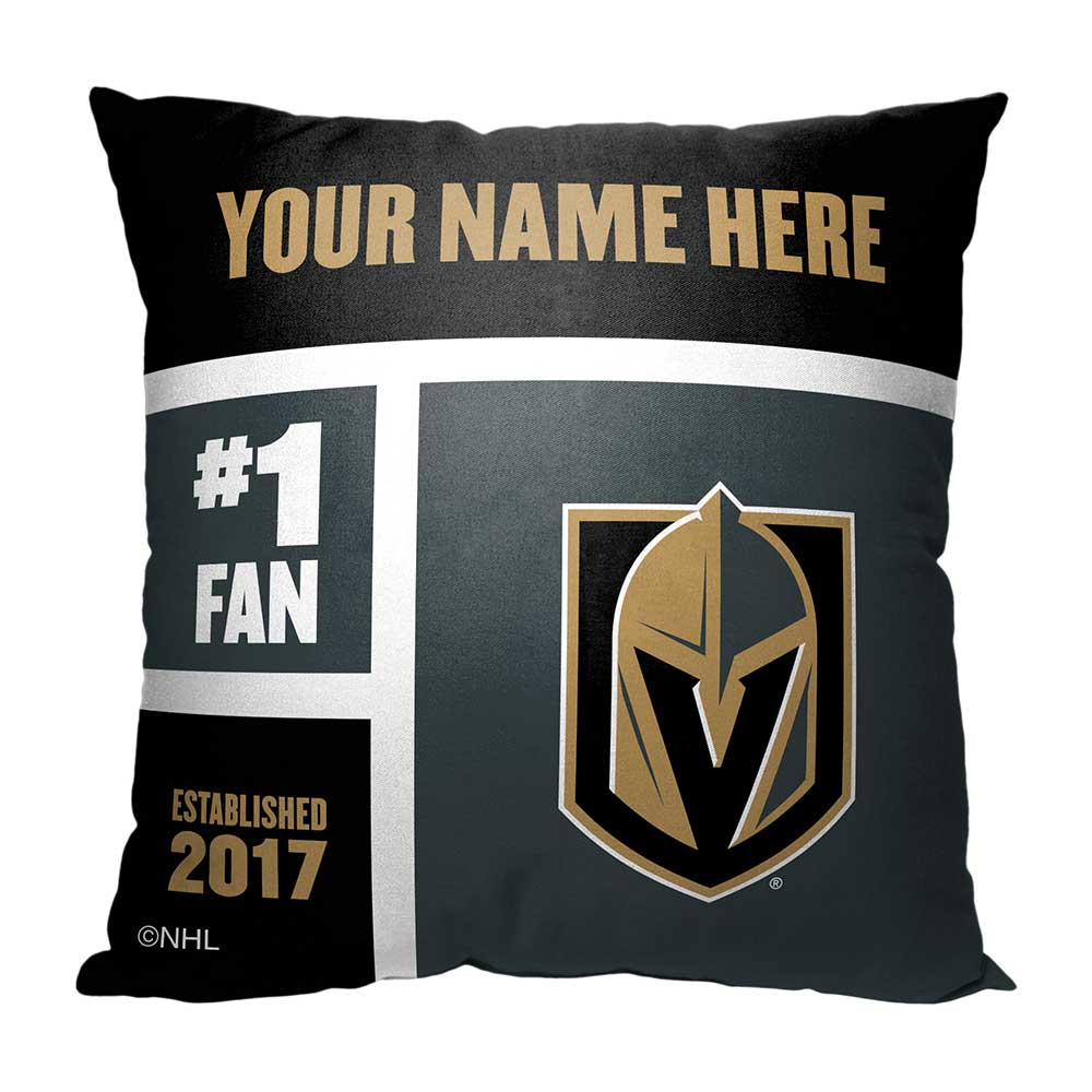 NHL Vegas Golden Knights Colorblock Personalized Throw Pillow 18x18 Inches