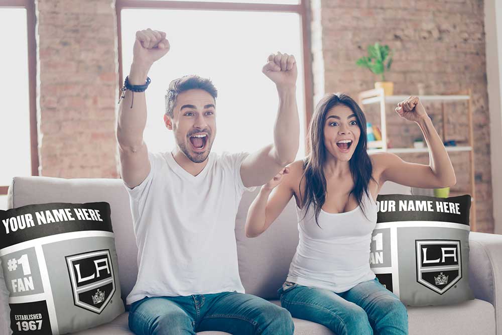 NHL Los Angeles Kings Colorblock Personalized Throw Pillow 18x18 Inches