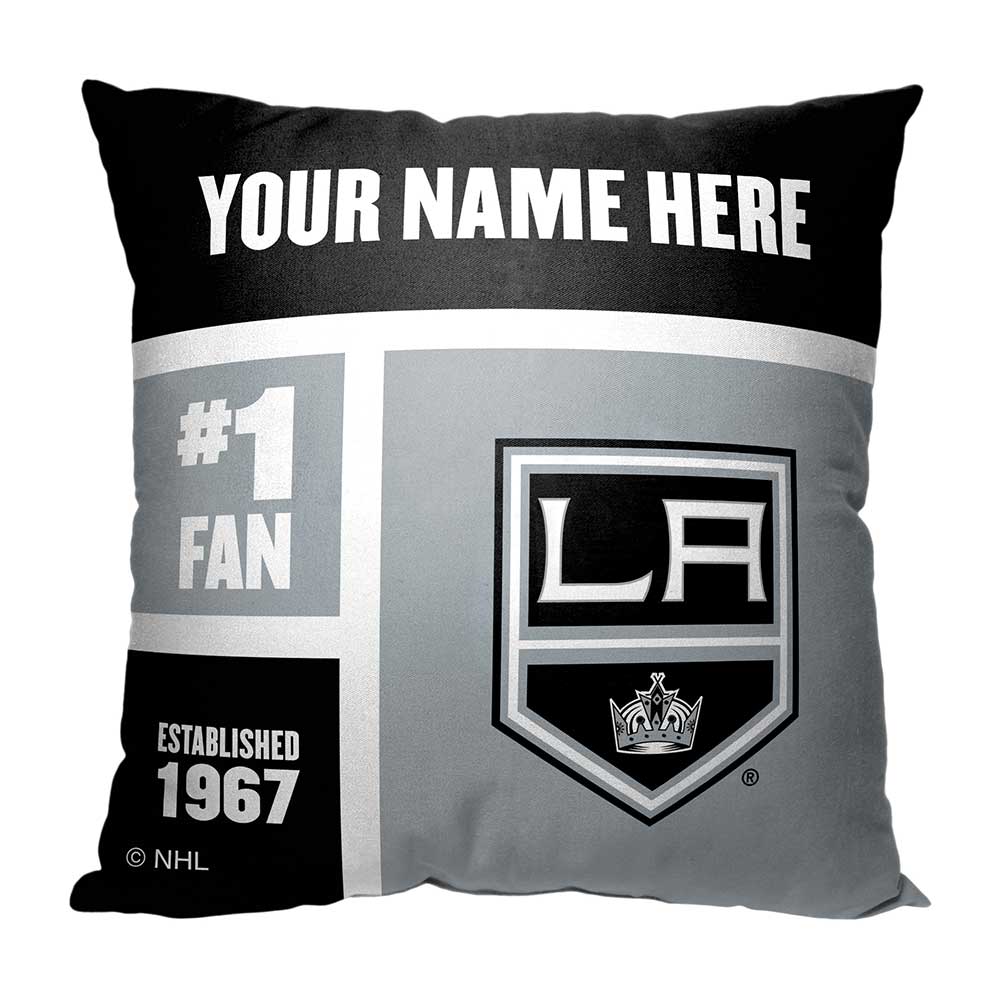 NHL Los Angeles Kings Colorblock Personalized Throw Pillow 18x18 Inches