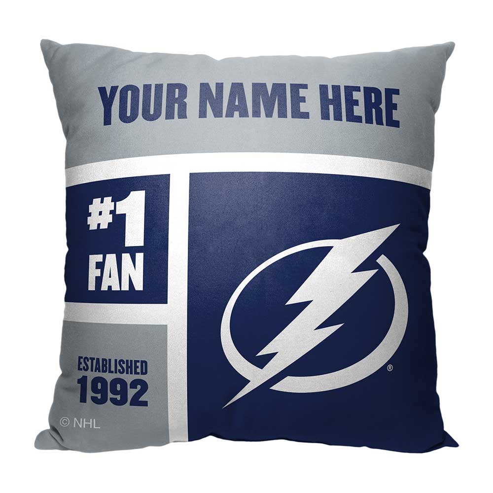 NHL Tampa Bay Lightning Colorblock Personalized Throw Pillow 18x18 Inches
