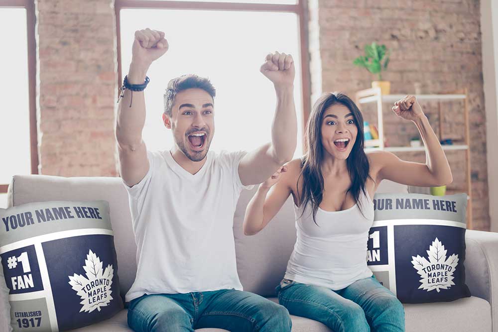 NHL Toronto Maple Leafs Colorblock Personalized Throw Pillow 18x18 Inches