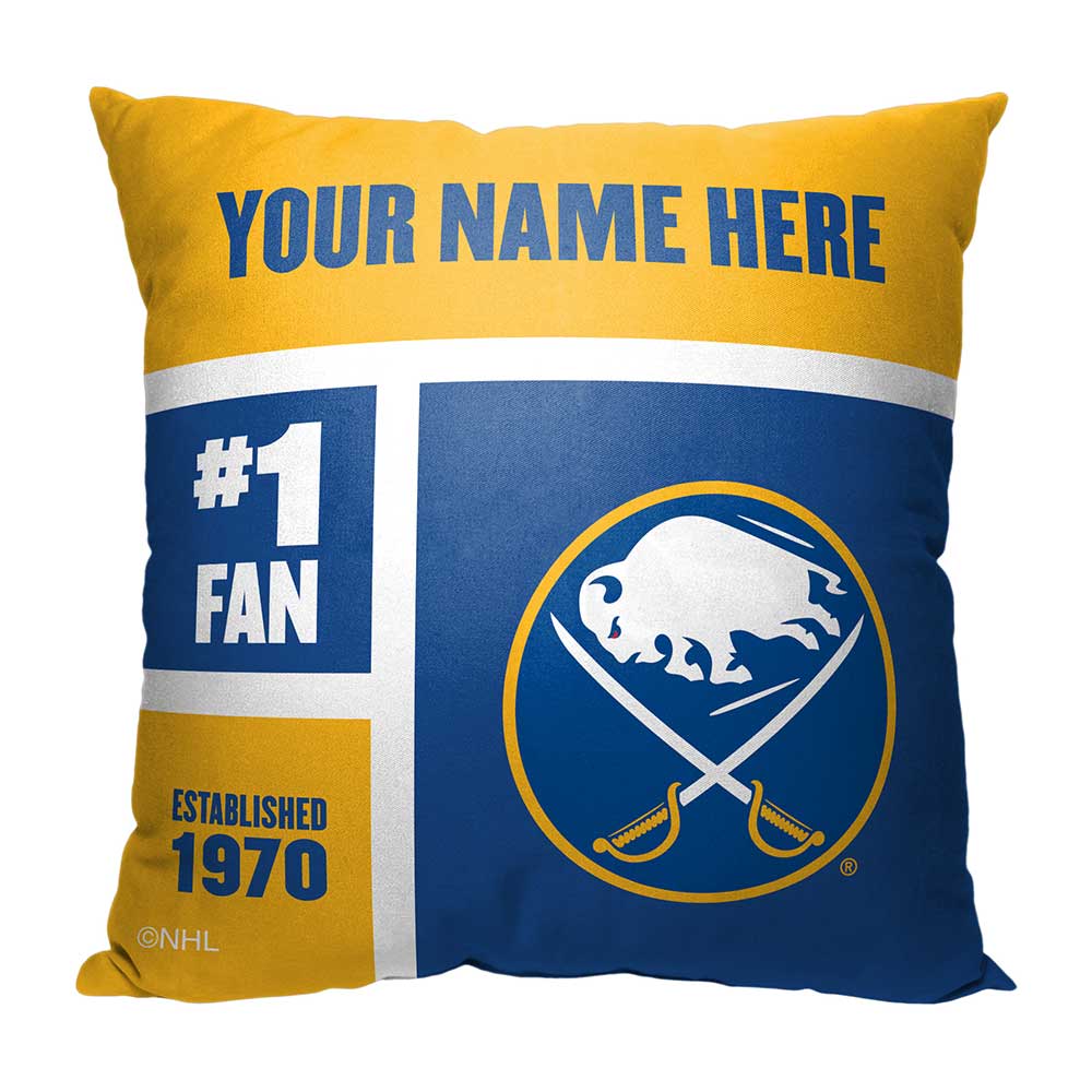 NHL Buffalo Sabres Colorblock Personalized Throw Pillow 18x18 Inches