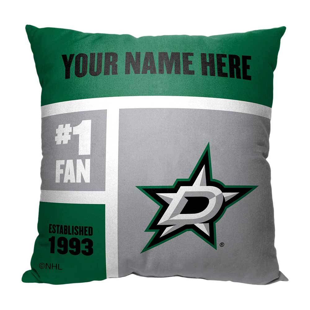 NHL Dallas Stars Colorblock Personalized Throw Pillow 18x18 Inches