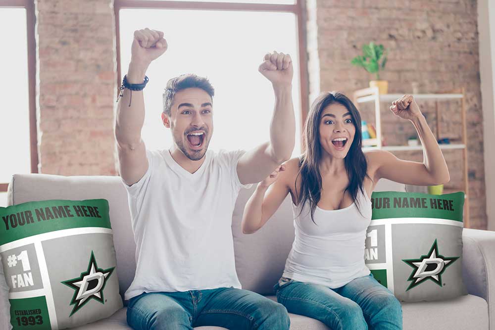 NHL Dallas Stars Colorblock Personalized Throw Pillow 18x18 Inches