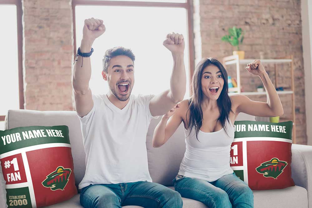 NHL Minnesota Wild Colorblock Personalized Throw Pillow 18x18 Inches