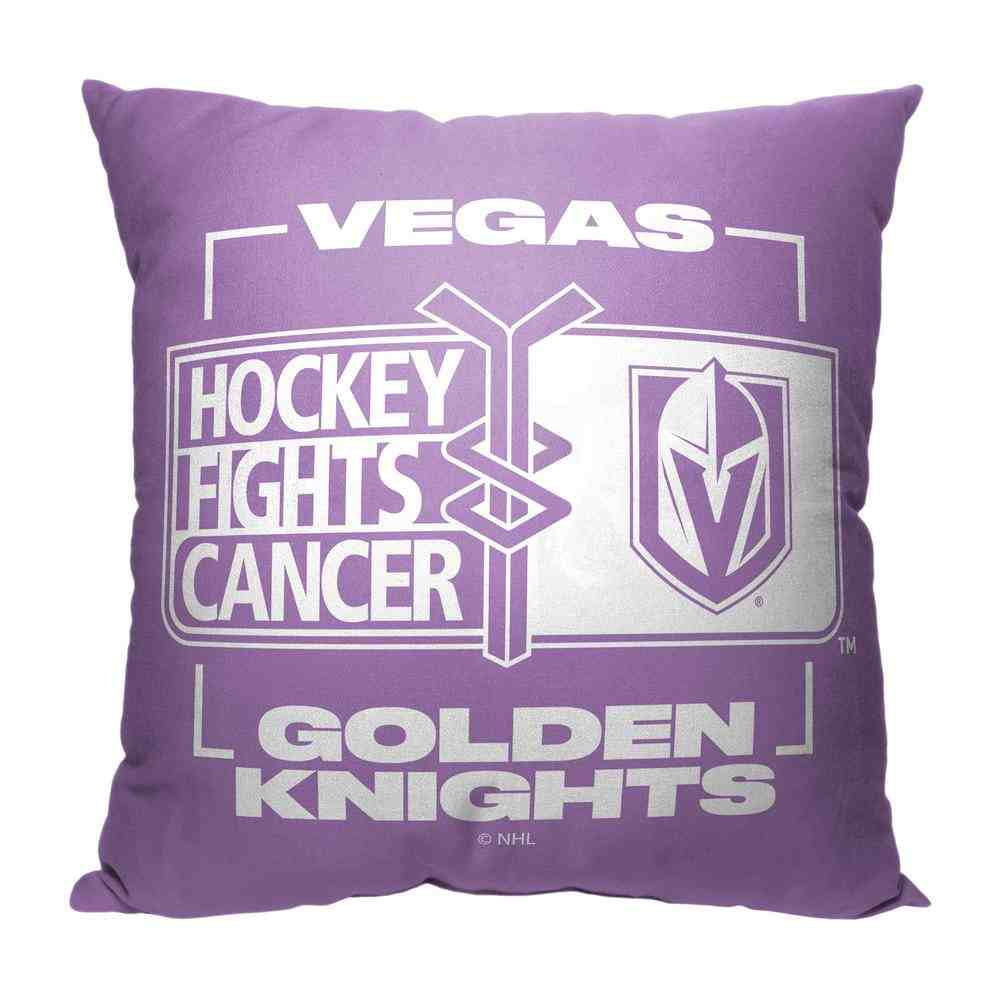 NHL Vegas Golden Knights Hockey Fights Cancer Fight For Throw Pillow 18x18 Inches