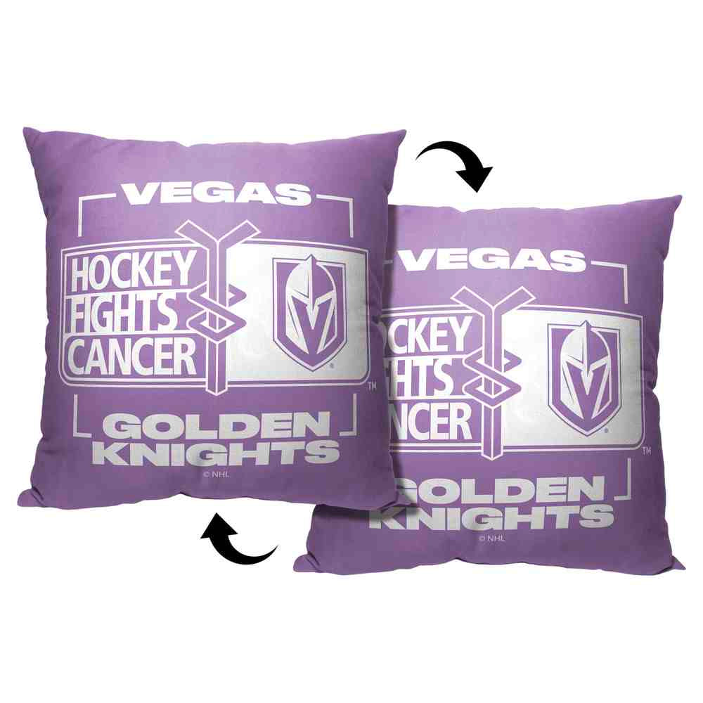 NHL Vegas Golden Knights Hockey Fights Cancer Fight For Throw Pillow 18x18 Inches