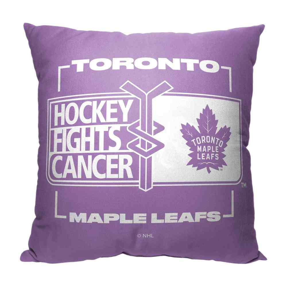 NHL Toronto Maple Leafs Hockey Fights Cancer Fight For Throw Pillow 18x18 Inches