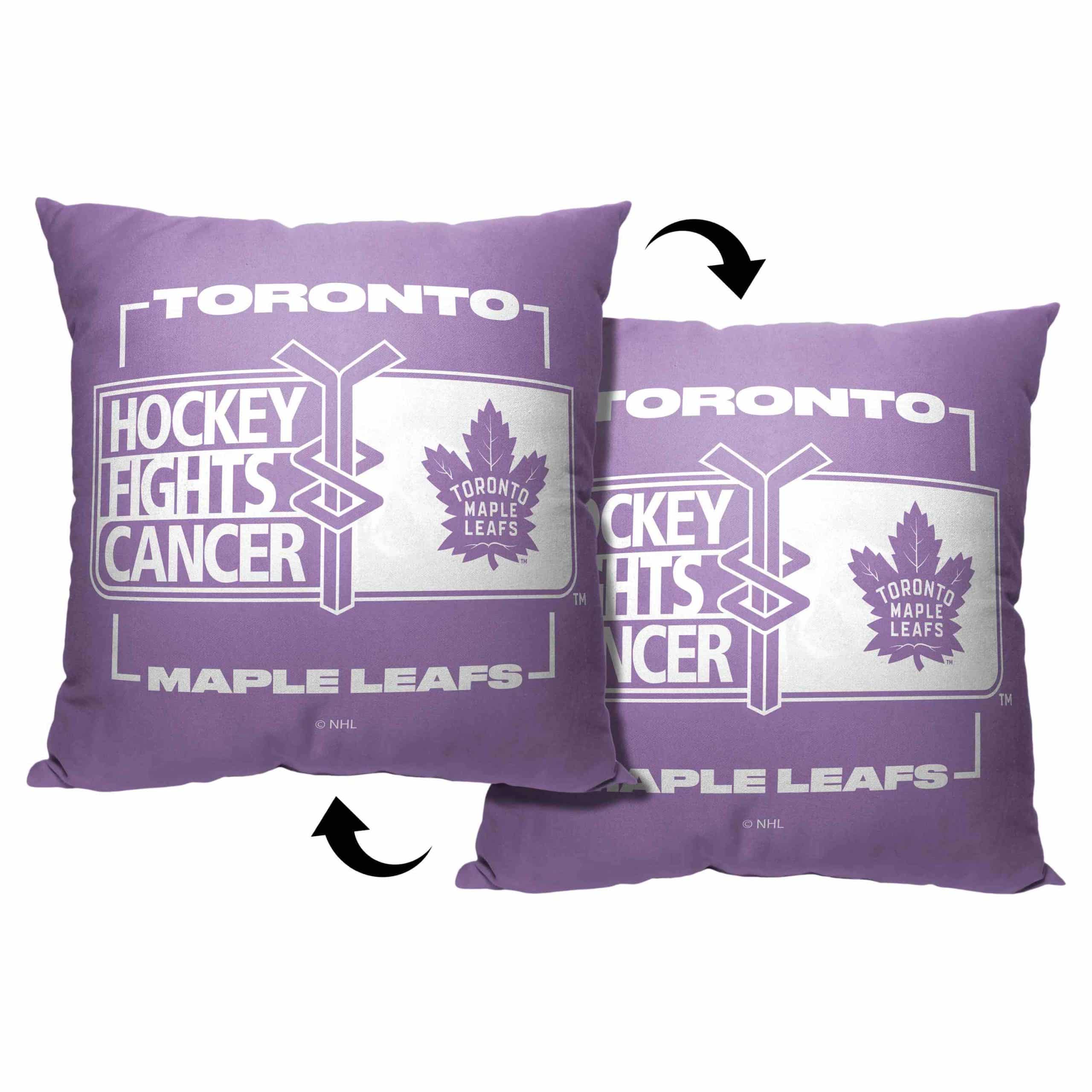 NHL Toronto Maple Leafs Hockey Fights Cancer Fight For Throw Pillow 18x18 Inches