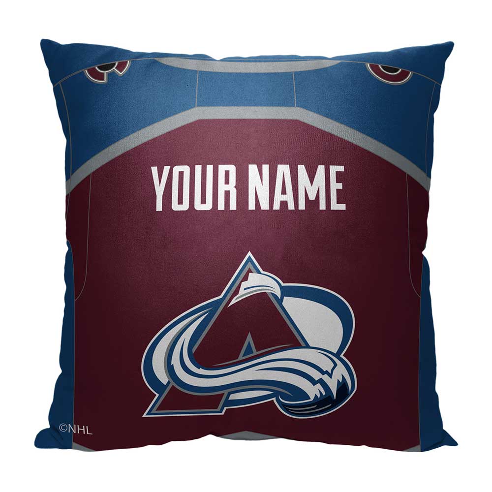 NHL Colorado Avalanche Jersey Personalized Throw Pillow 18x18 Inches
