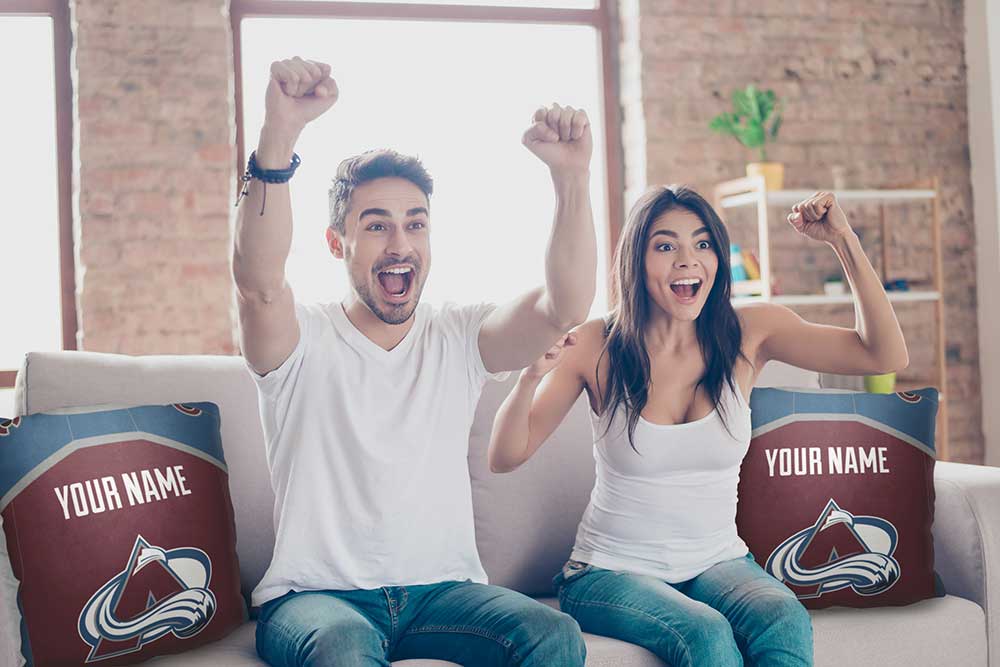 NHL Colorado Avalanche Jersey Personalized Throw Pillow 18x18 Inches