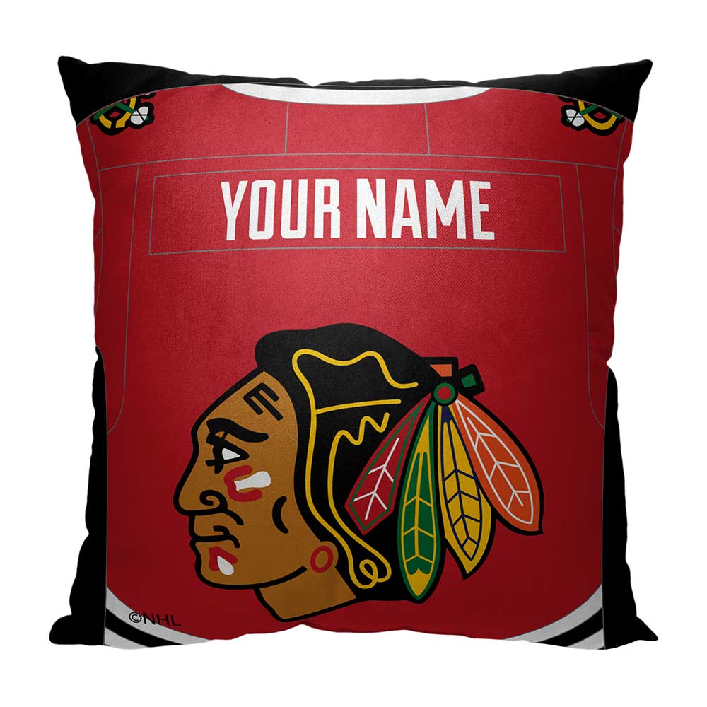 NHL Chicago Blackhawks Jersey Personalized Throw Pillow 18x18 Inches