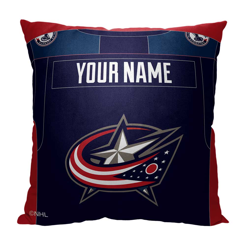 NHL Columbus Blue Jackets Jersey Personalized Throw Pillow 18x18 Inches