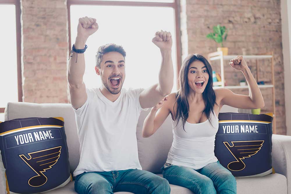 NHL St. Louis Blues Jersey Personalized Throw Pillow 18x18 Inches