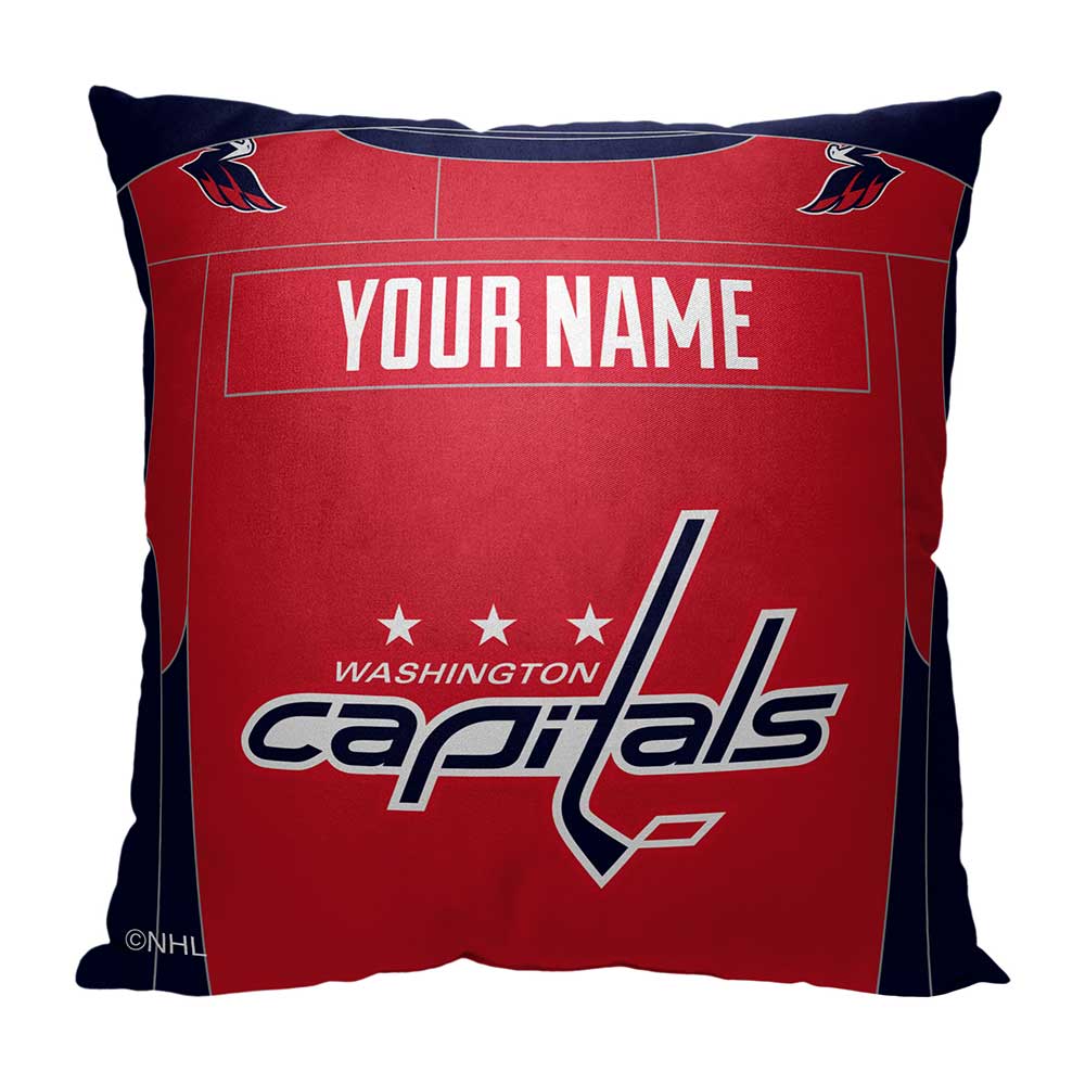 NHL Washington Capitals Jersey Personalized Throw Pillow 18x18 Inches