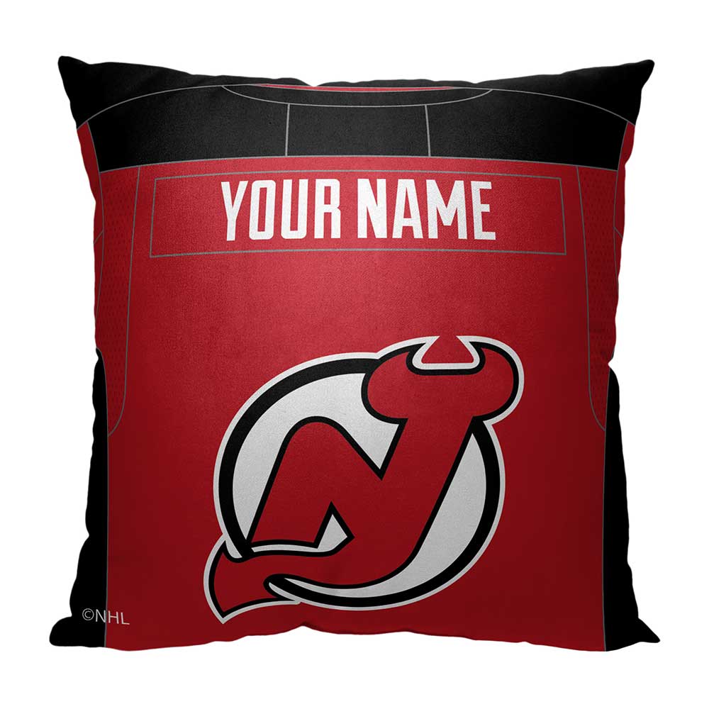 NHL New Jersey Devils Jersey Personalized Throw Pillow 18x18 Inches
