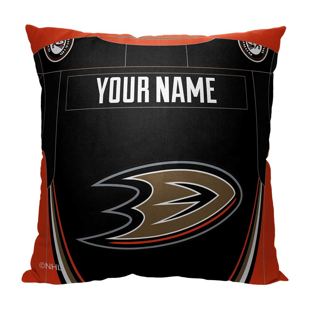 NHL Anaheim Ducks Jersey Personalized Throw Pillow 18x18 Inches