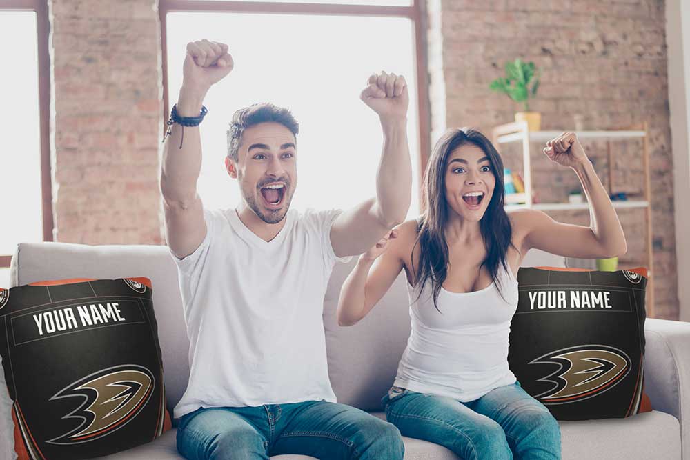 NHL Anaheim Ducks Jersey Personalized Throw Pillow 18x18 Inches