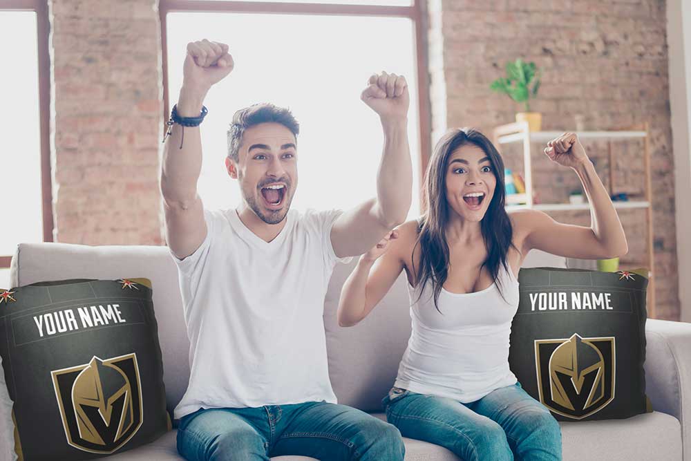 NHL Vegas Golden Knights Jersey Personalized Throw Pillow 18x18 Inches