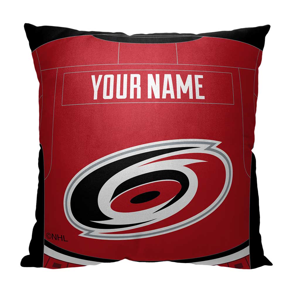 NHL Carolina Hurricanes Jersey Personalized Throw Pillow 18x18 Inches