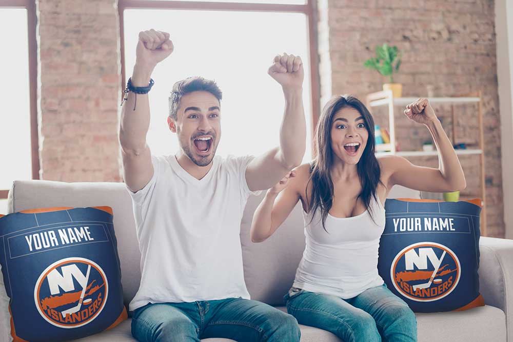 NHL New York Islanders Jersey Personalized Throw Pillow 18x18 Inches