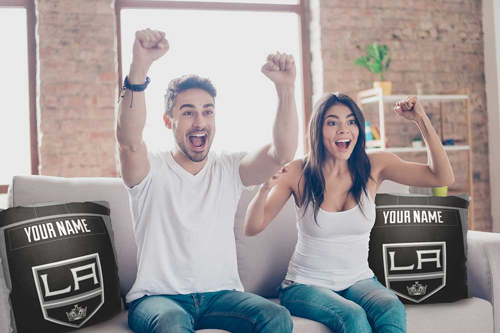 NHL Los Angeles Kings Jersey Personalized Throw Pillow 18x18 Inches