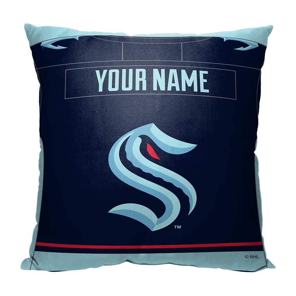 NHL Seattle Kraken Jersey Personalized Throw Pillow 18x18 Inches