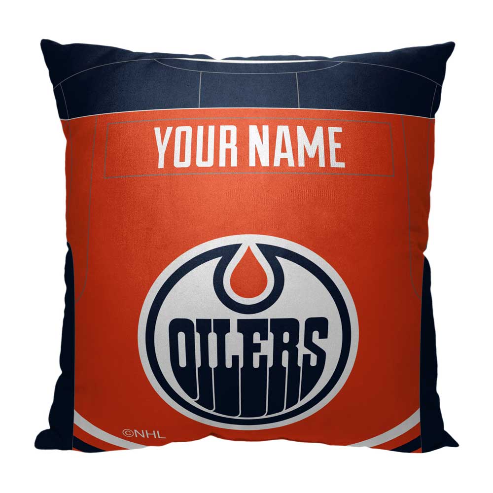 NHL Edmonton Oilers Jersey Personalized Throw Pillow 18x18 Inches