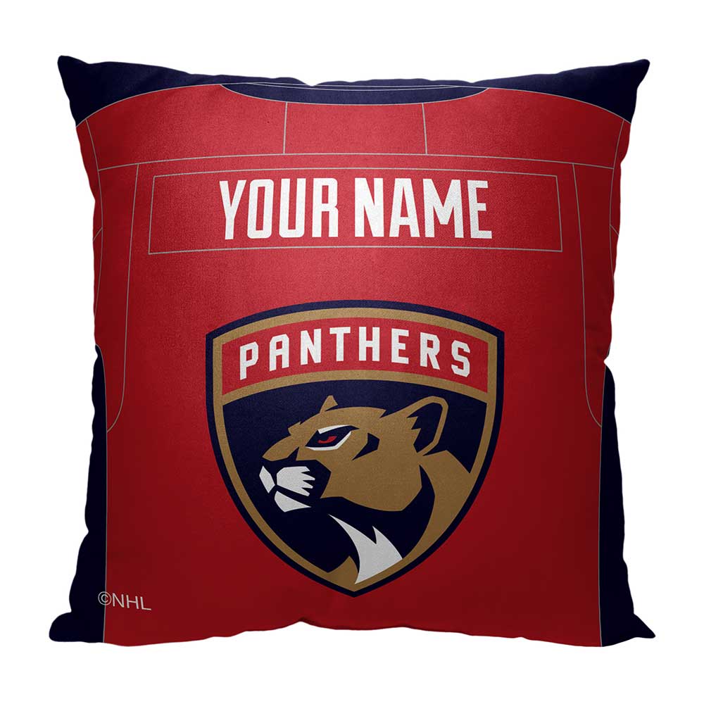 NHL Florida Panthers Jersey Personalized Throw Pillow 18x18 Inches