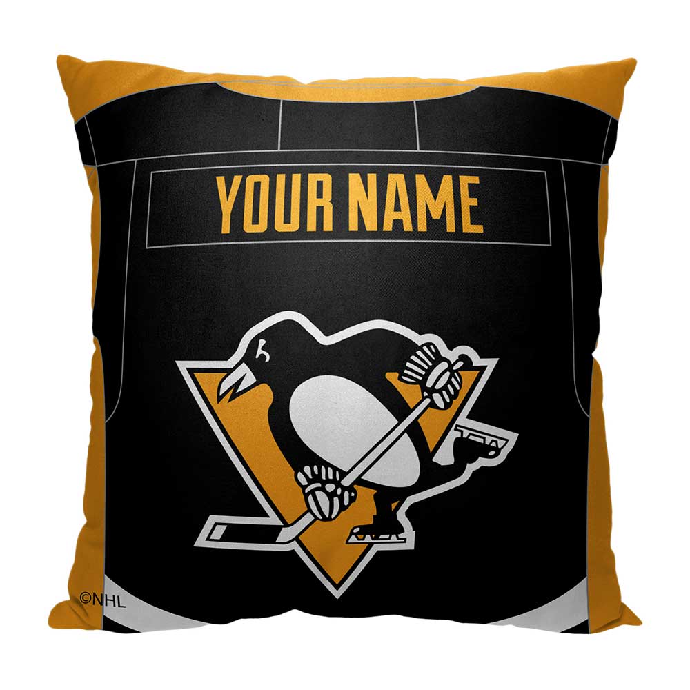 NHL Pittsburgh Penguins Jersey Personalized Throw Pillow 18x18 Inches