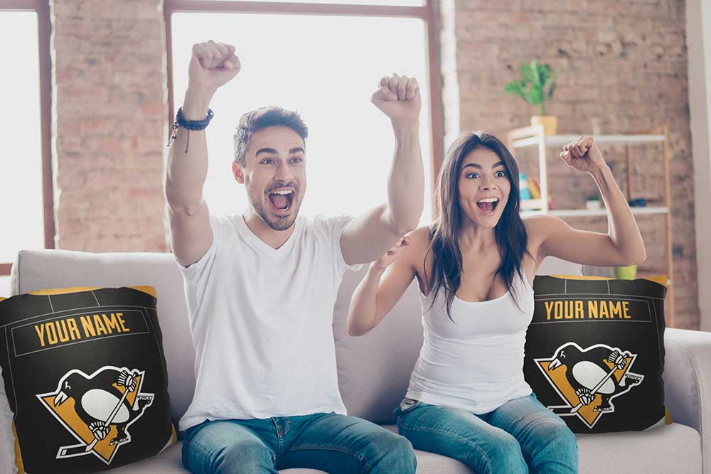 NHL Pittsburgh Penguins Jersey Personalized Throw Pillow 18x18 Inches
