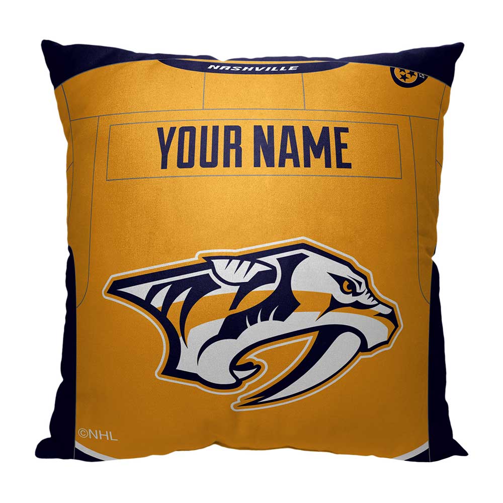 NHL Nashville Predators Jersey Personalized Throw Pillow 18x18 Inches