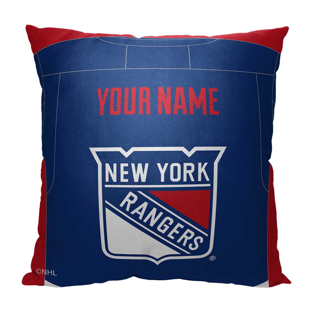 NHL New York Rangers Jersey Personalized Throw Pillow 18x18 Inches