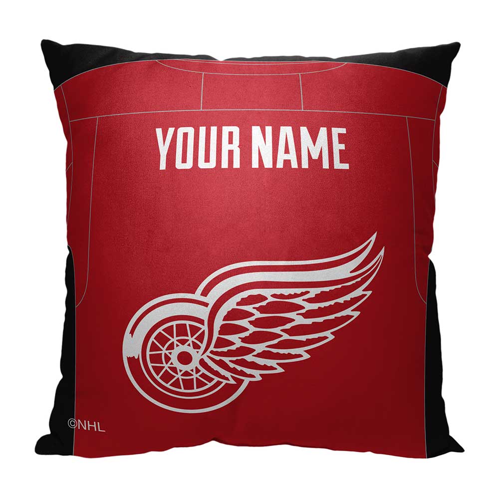 NHL Detroit Red Wings Jersey Personalized Throw Pillow 18x18 Inches