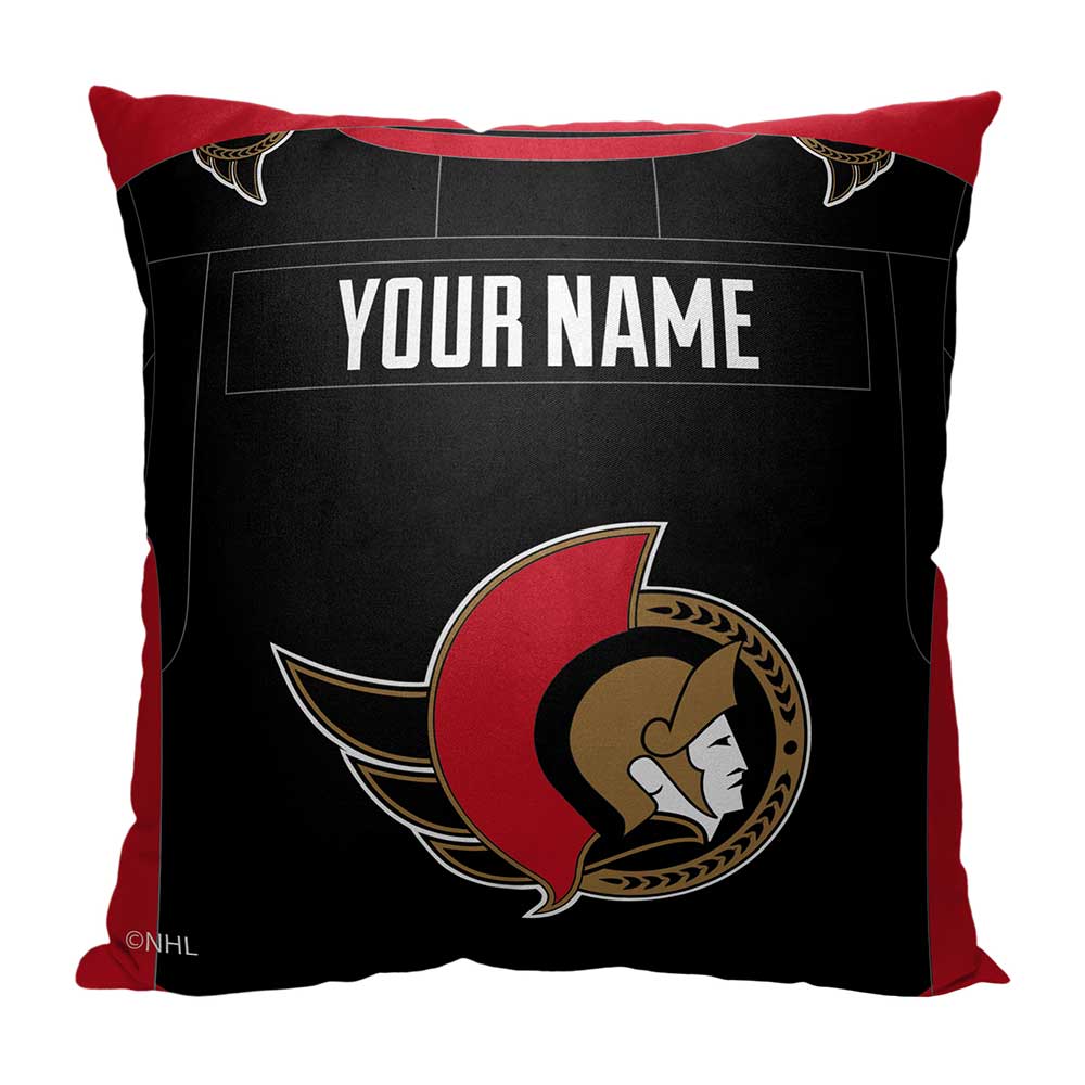 NHL Ottawa Senators Jersey Personalized Throw Pillow 18x18 Inches