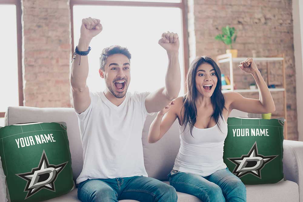 NHL Dallas Stars Jersey Personalized Throw Pillow 18x18 Inches