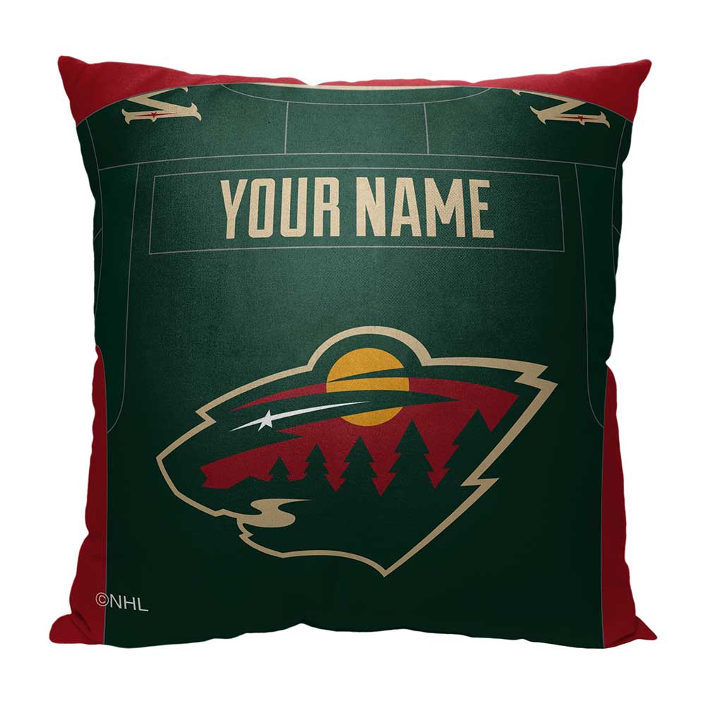 NHL Minnesota Wild Jersey Personalized Throw Pillow 18x18 Inches