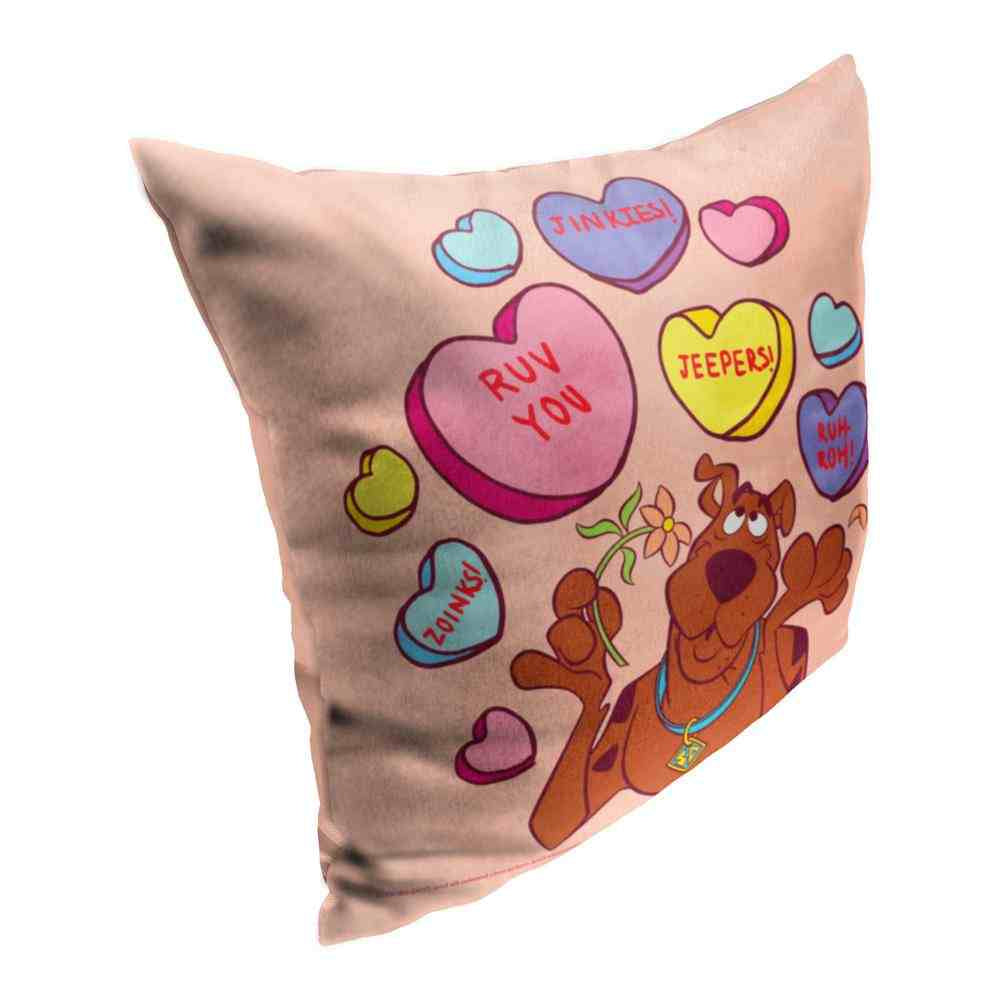 Warner Bros. Scooby-Doo Candy Hearts Throw Pillow 18x18 Inches