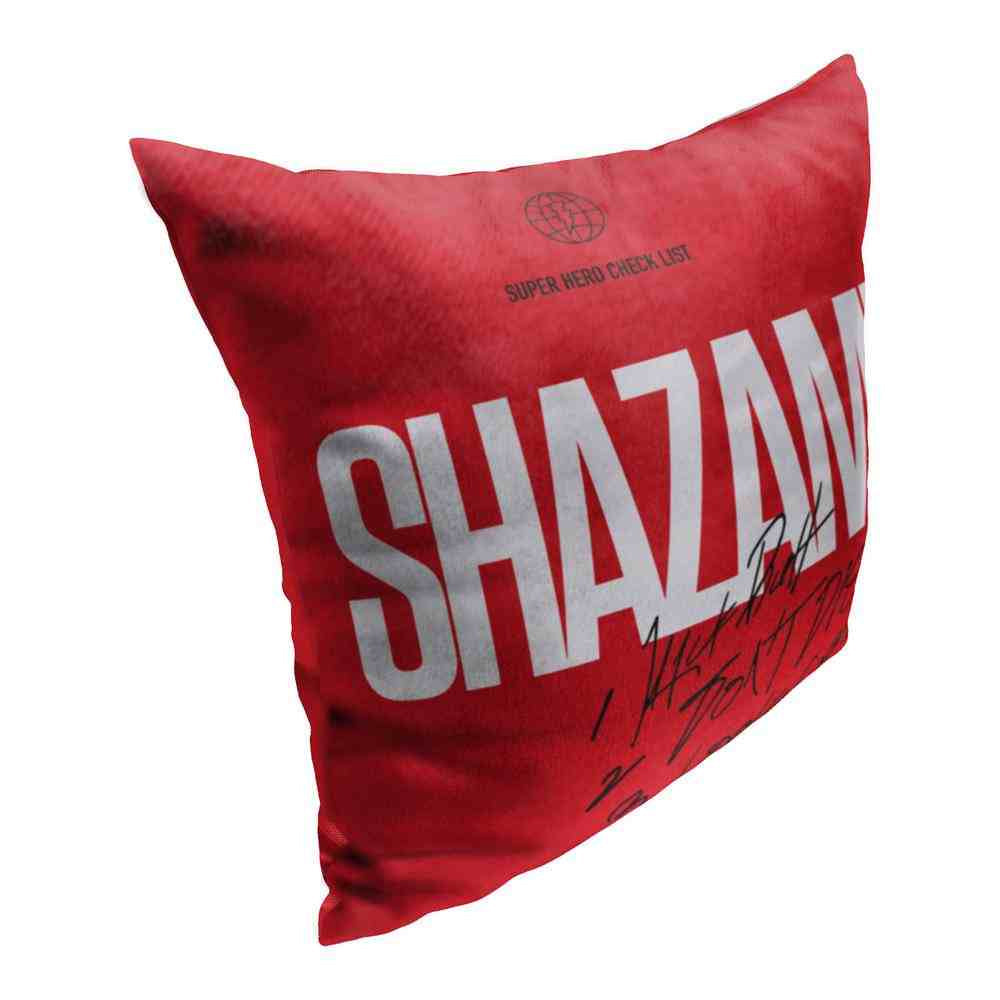 Warner Bros. DC Comics Shazam Check List Throw Pillow 18x18 Inches