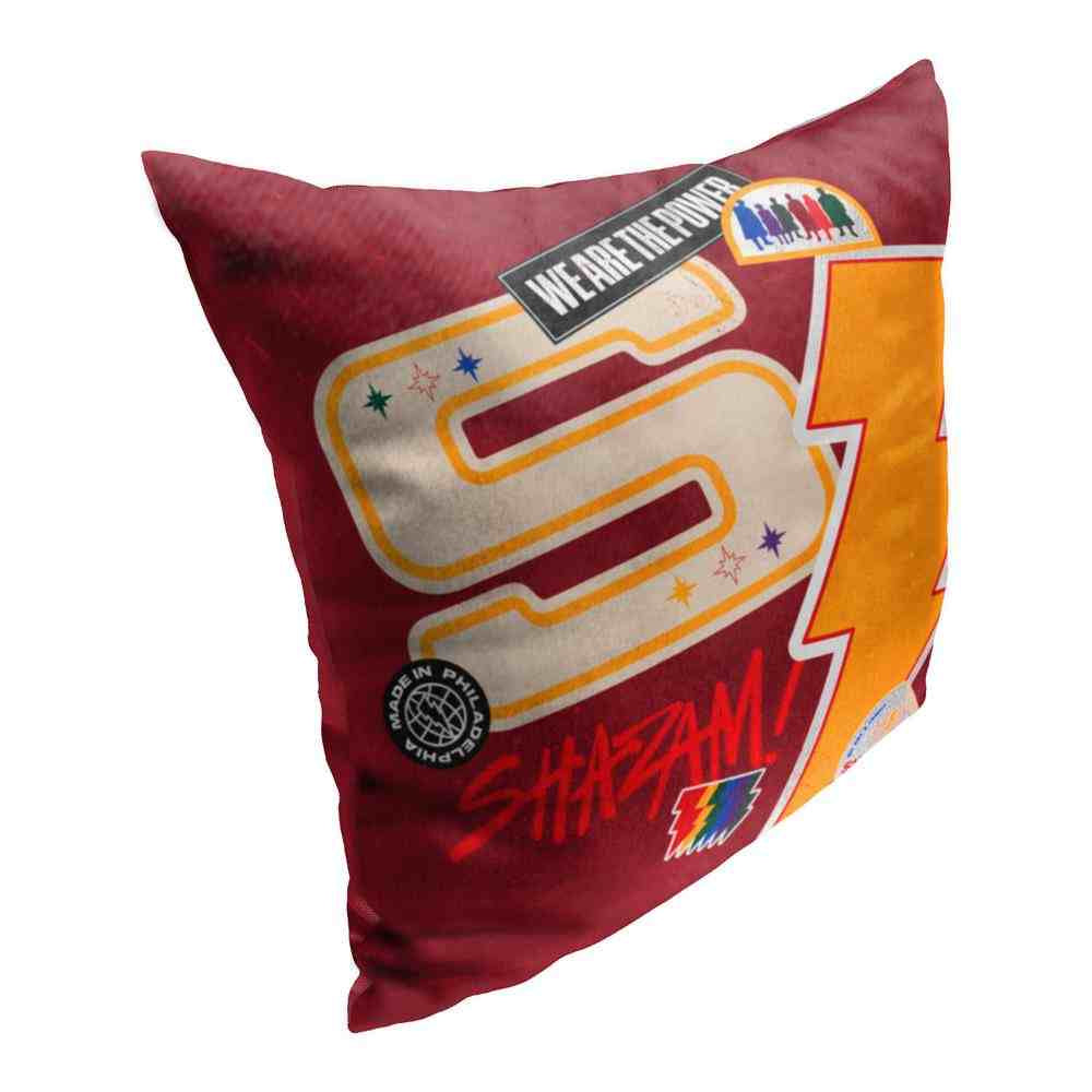 Warner Bros. DC Comics Shazam Shazam Stickers Throw Pillow 18x18 Inches