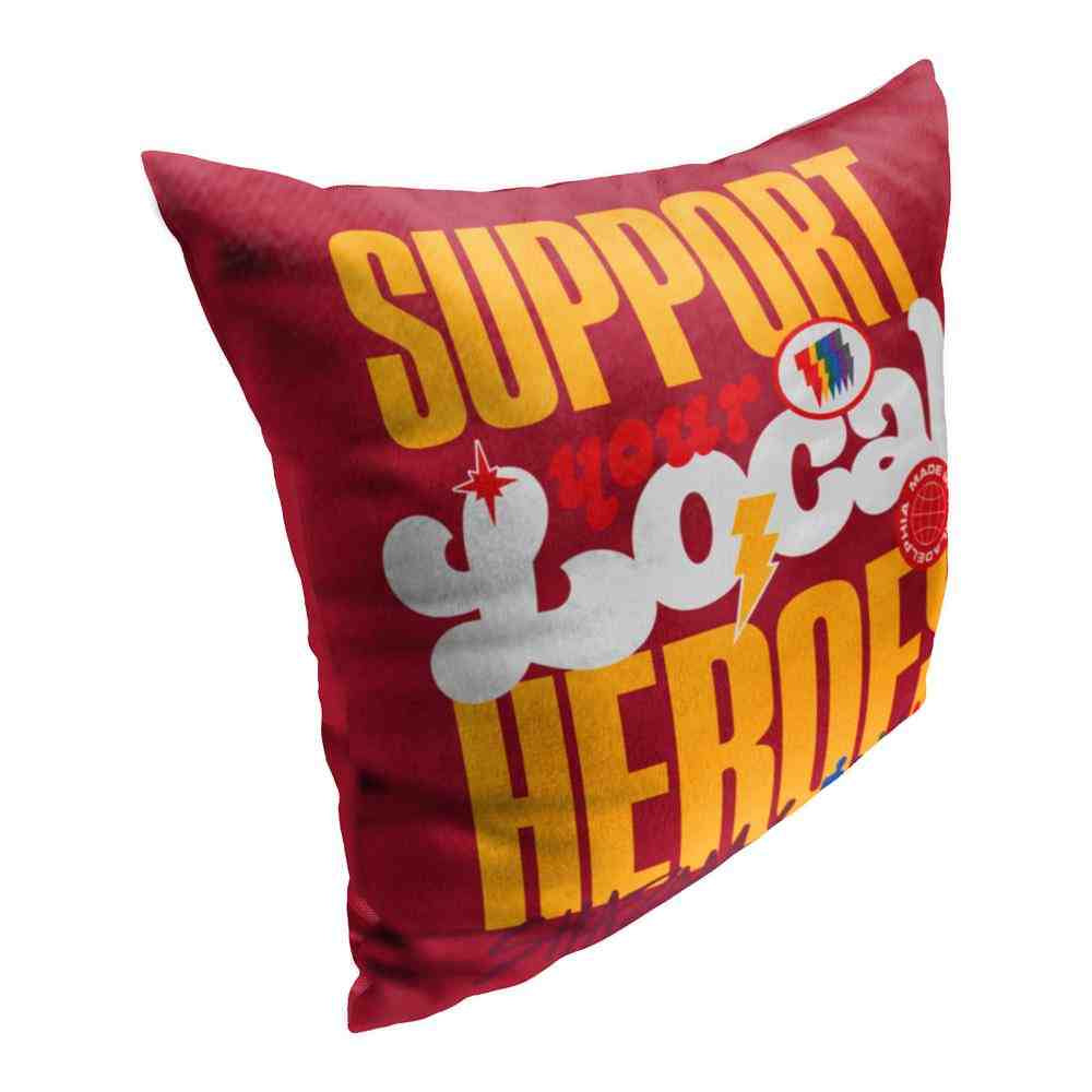 Warner Bros. DC Comics Shazam Support Your Local Heros Throw Pillow 18x18 Inches