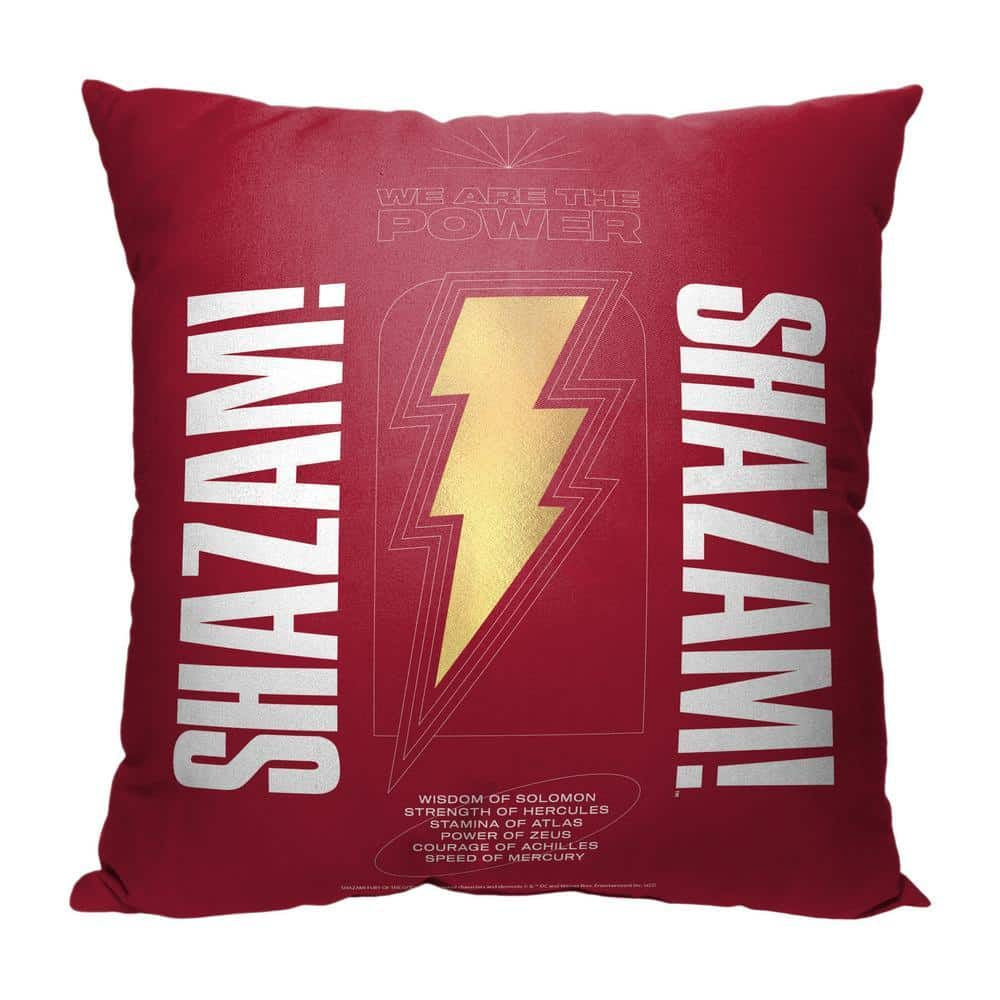 Warner Bros. DC Comics Shazam We Are The Power Throw Pillow 18x18 Inches