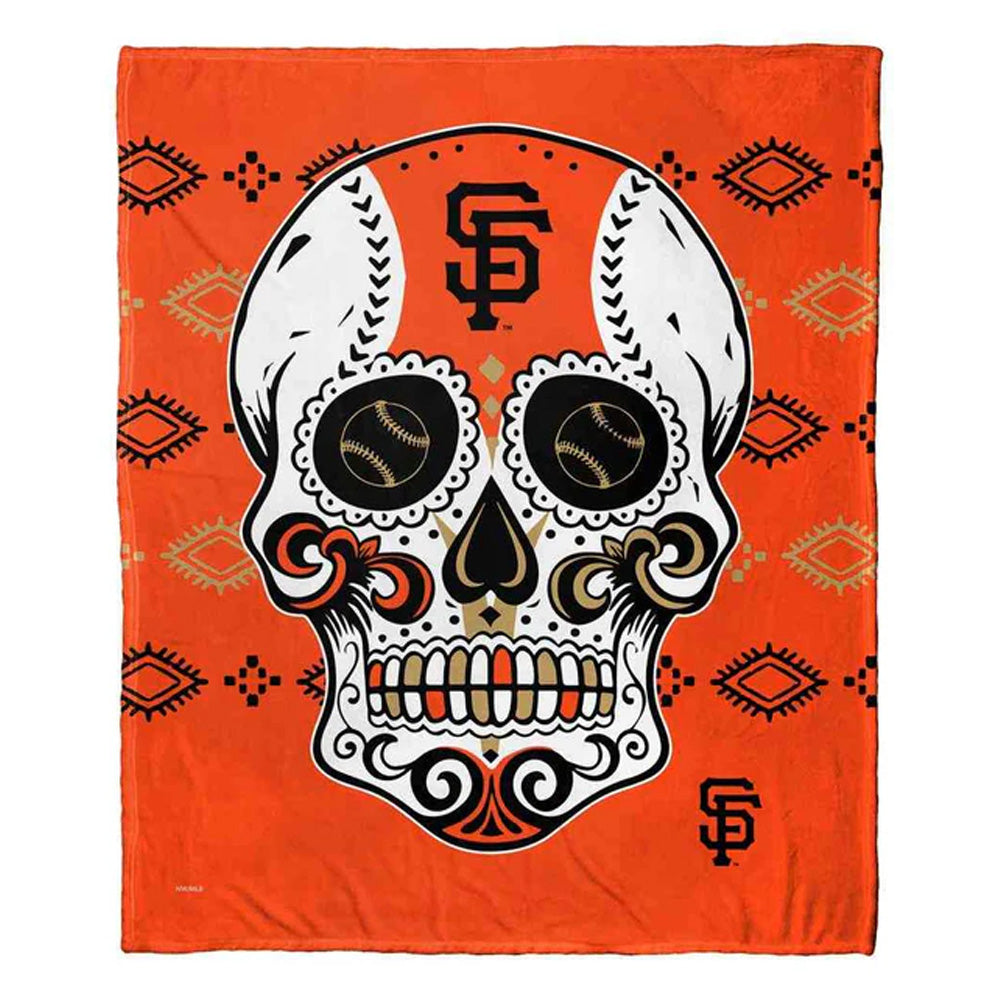 MLB San Francisco Giants Candy Skull Silk Touch Throw Blanket 50x60 Inches