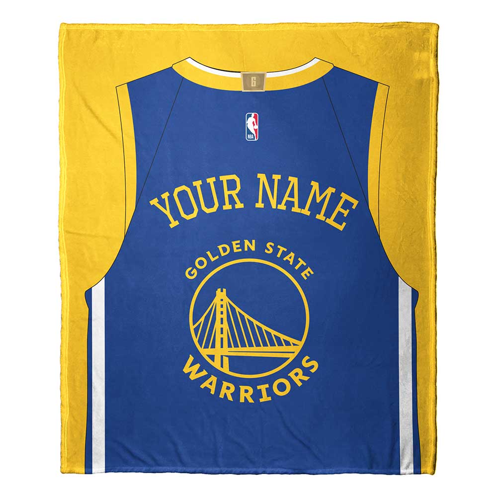 NBA Golden State Warriors Jersey Personalized Silk Touch Throw Blanket 50x60 Inches