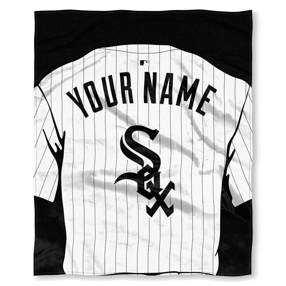 MLB Chicago White Sox Jersey Personalized Silk Touch Throw Blanket 50x60 Inches